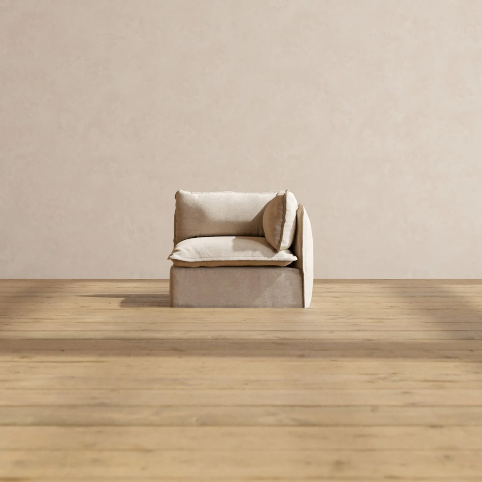 Modular Performance End Chair in Oat | Deluxe Blend