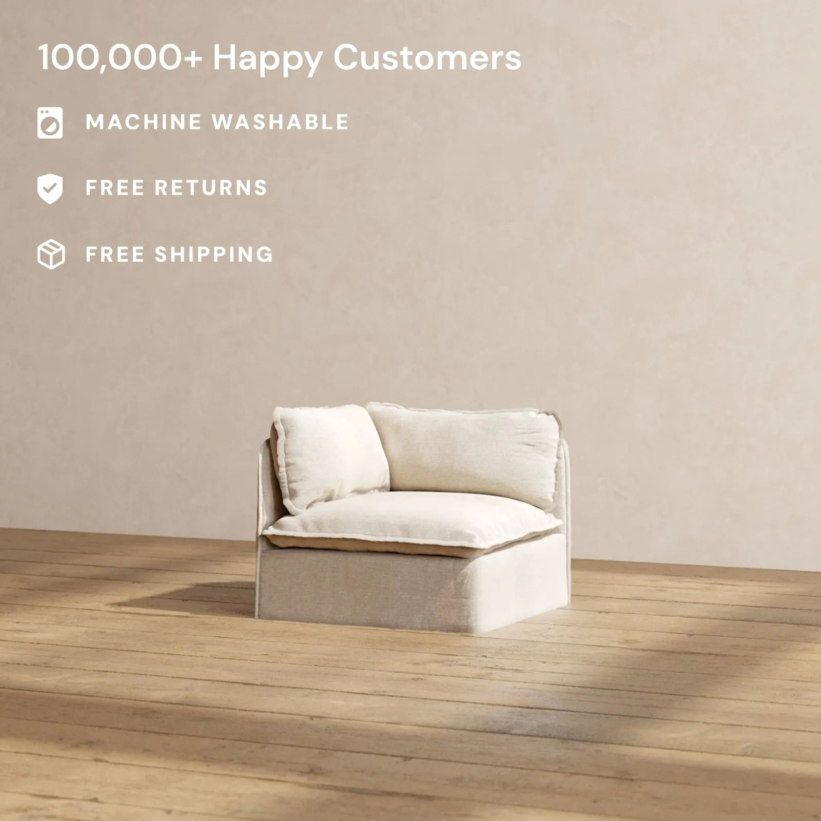 Modular Performance End Chair in Oat | Deluxe Blend
