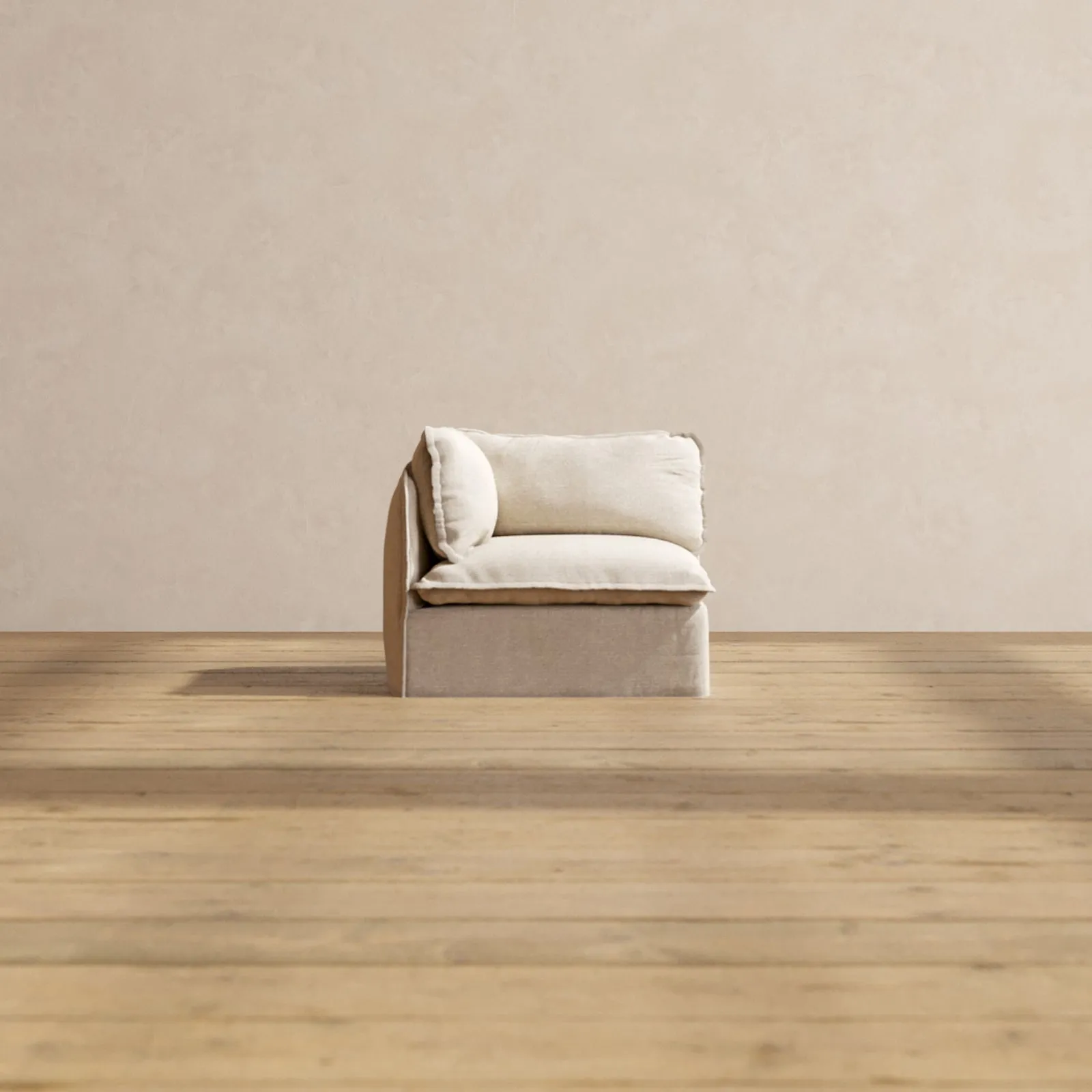 Modular Performance End Chair in Oat | Deluxe Blend
