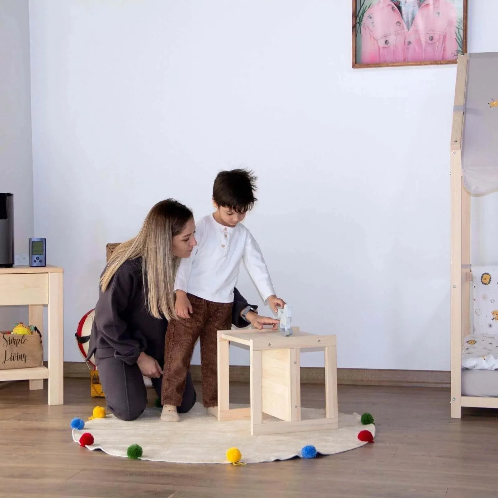 Montessori Wooden Convertable Table & Chair 36,1 cm (W) x 33,7 cm (H) x 36,6 cm (L)