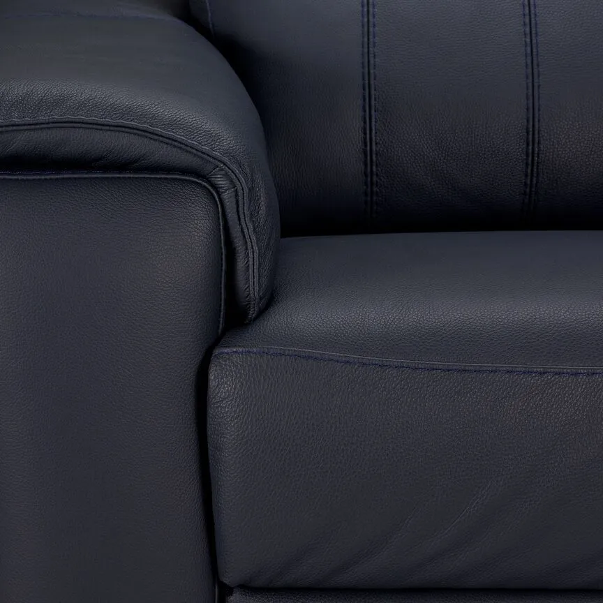 Orlando-Ray Leather Chair-Blue
