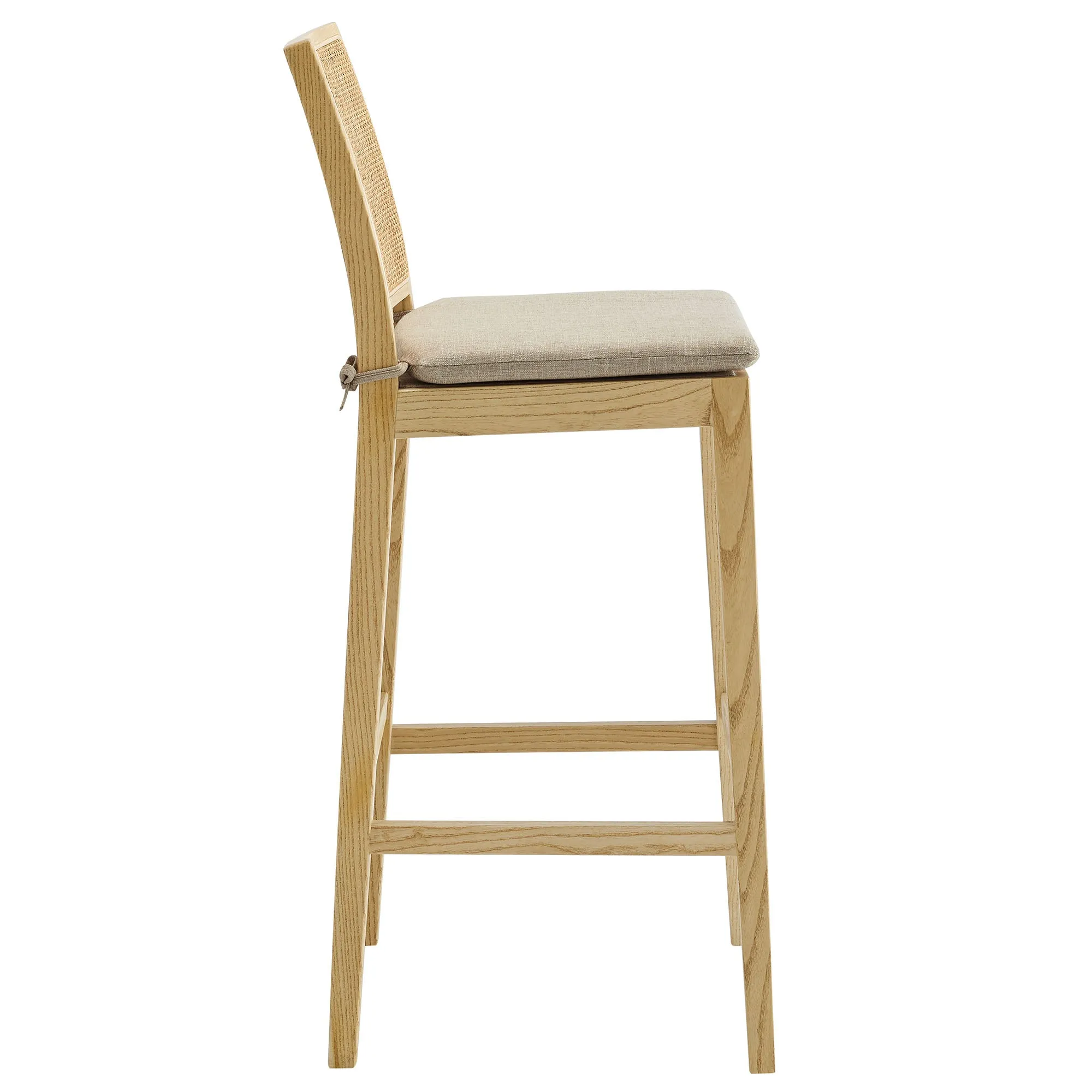 Ovard Wood and Rattan Bar Stool by Modway