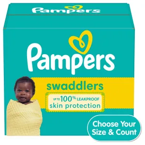 Pampers 160Ct Soft & Absorbent Swaddlers Diapers, Size 1