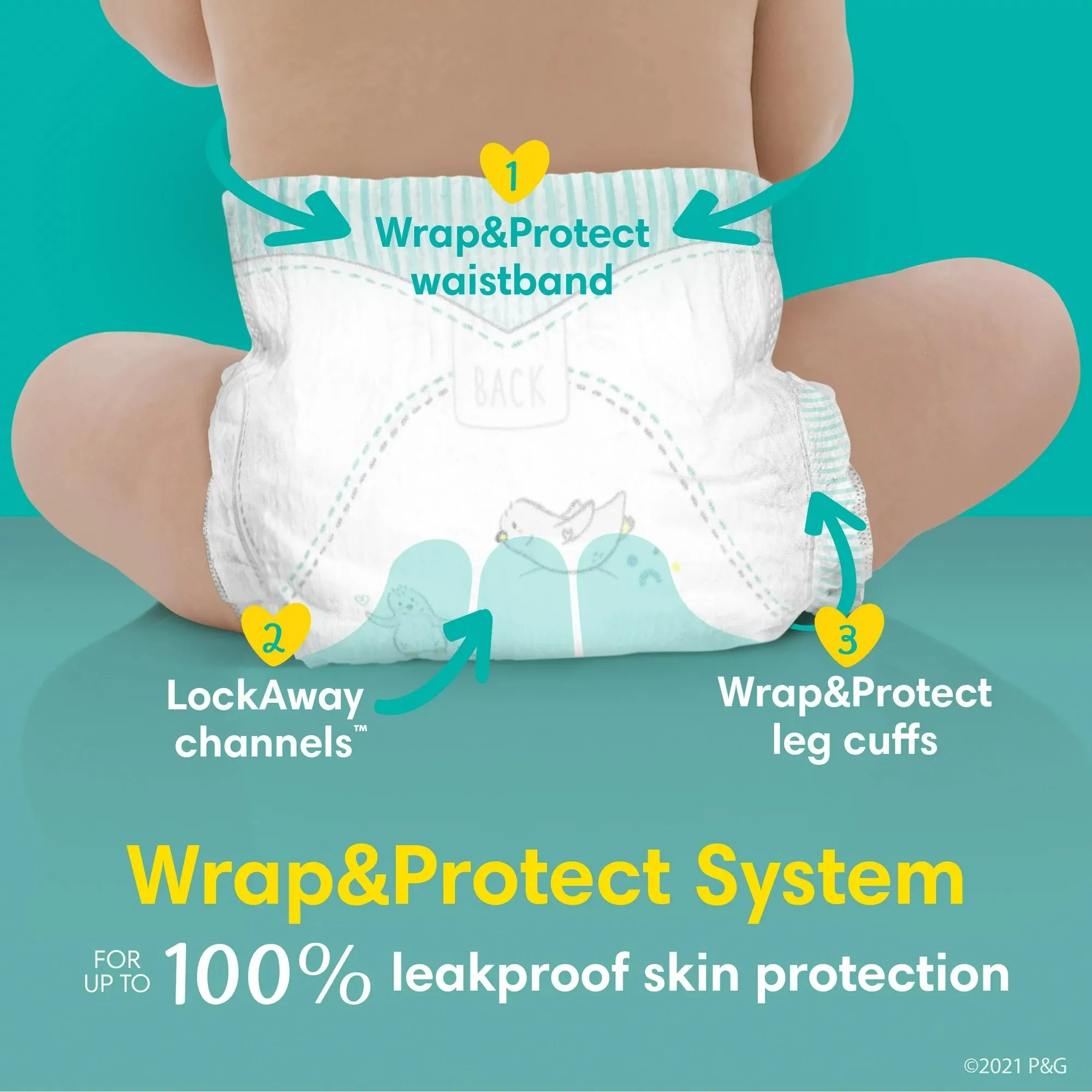 Pampers 160Ct Soft & Absorbent Swaddlers Diapers, Size 1