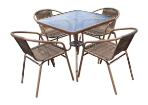 Panama Jack Café 5 PC Woven Dining Set