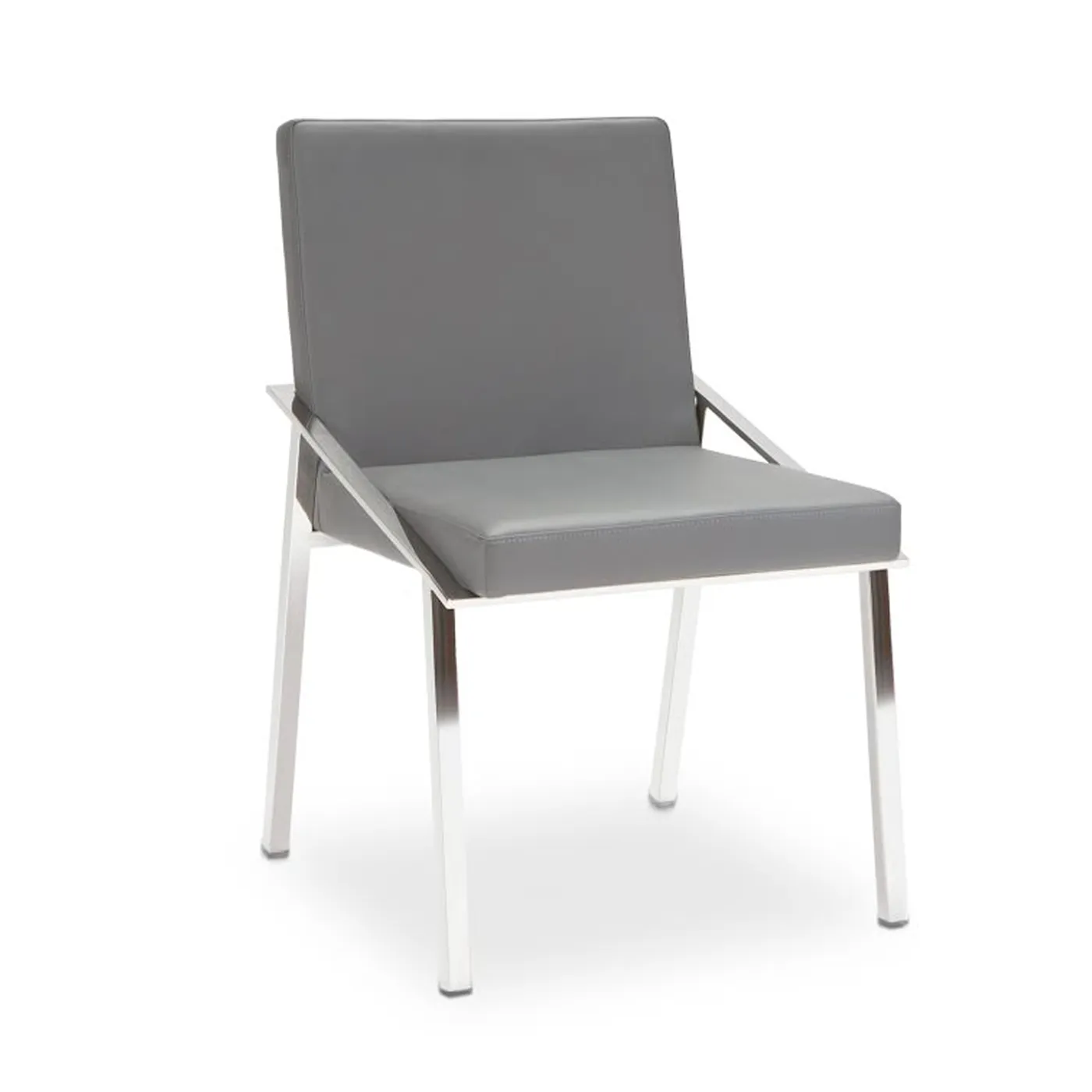 Penrose Dining Chair GREY/POLISHED STEEL