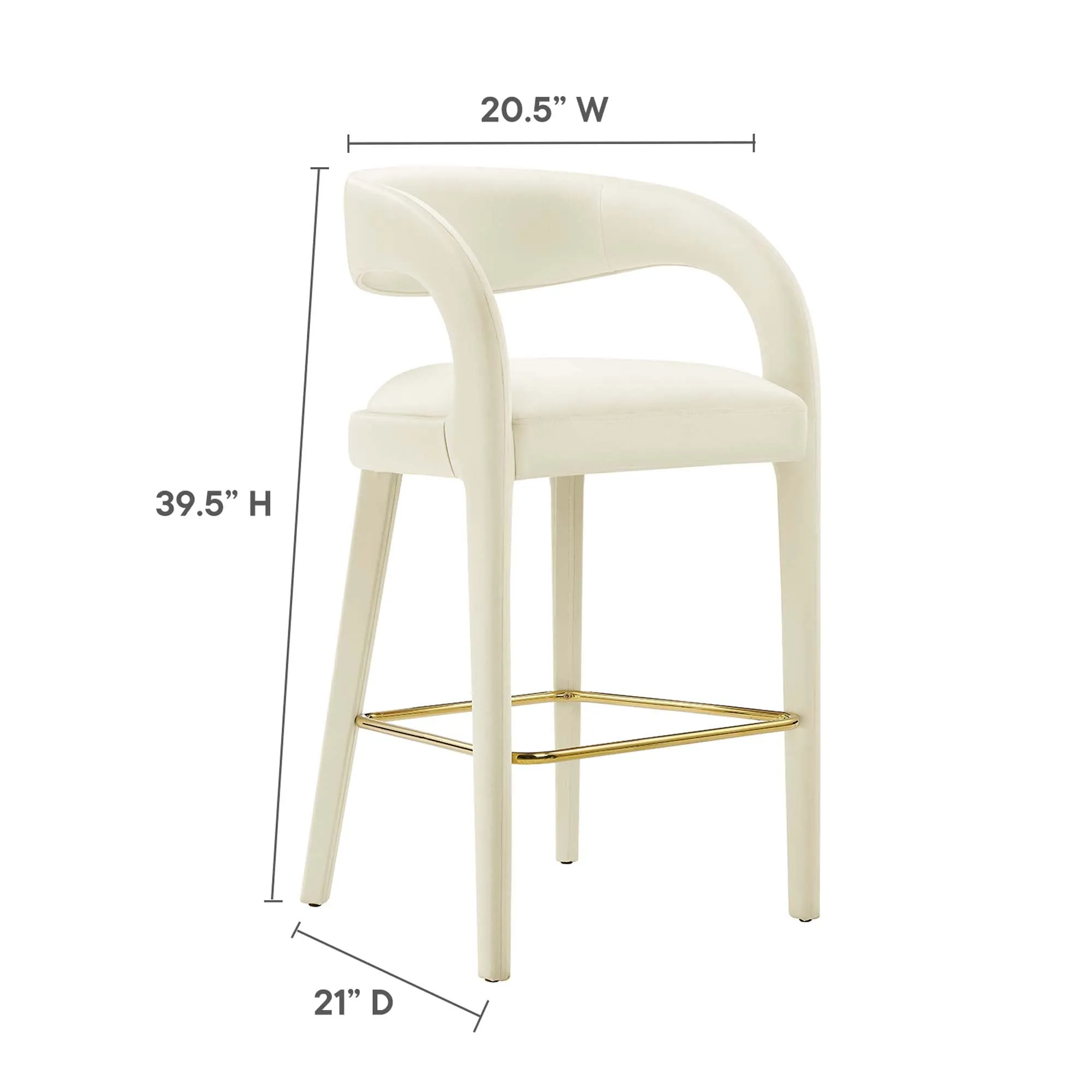 Pinnacle Performance Velvet Bar Stool Set of 2 by Modway