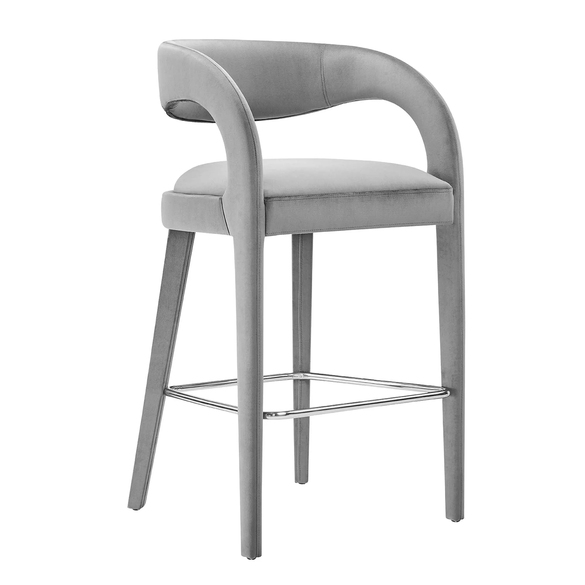 Pinnacle Performance Velvet Bar Stool Set of 2 by Modway