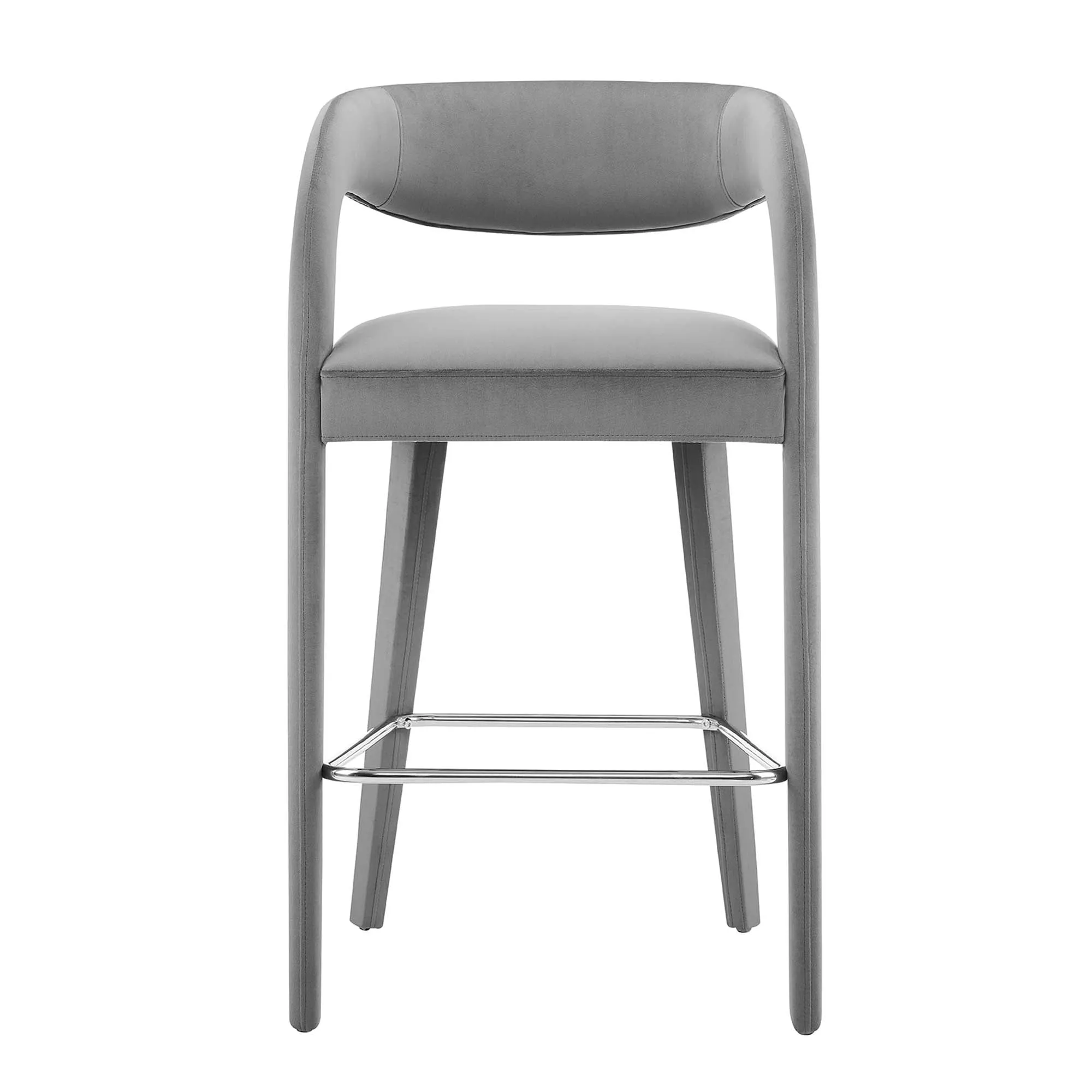 Pinnacle Performance Velvet Bar Stool Set of 2 by Modway