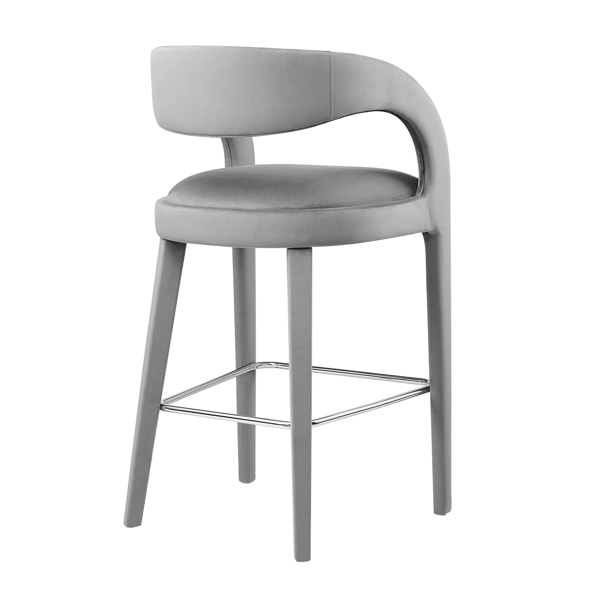 Pinnacle Performance Velvet Bar Stool Set of 2 by Modway