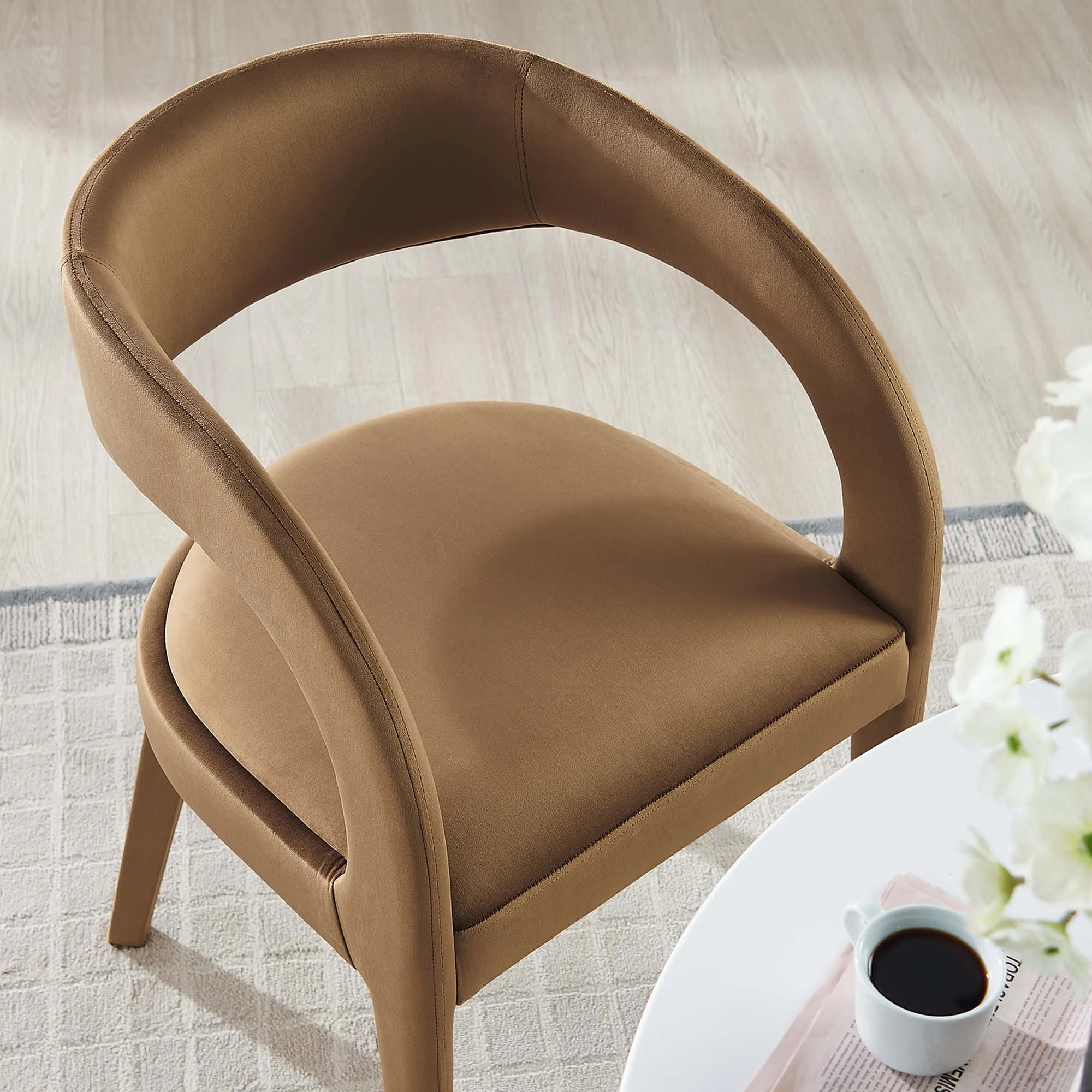 Pinnacle Performance Velvet Dining Chair Set of Two by Modway
