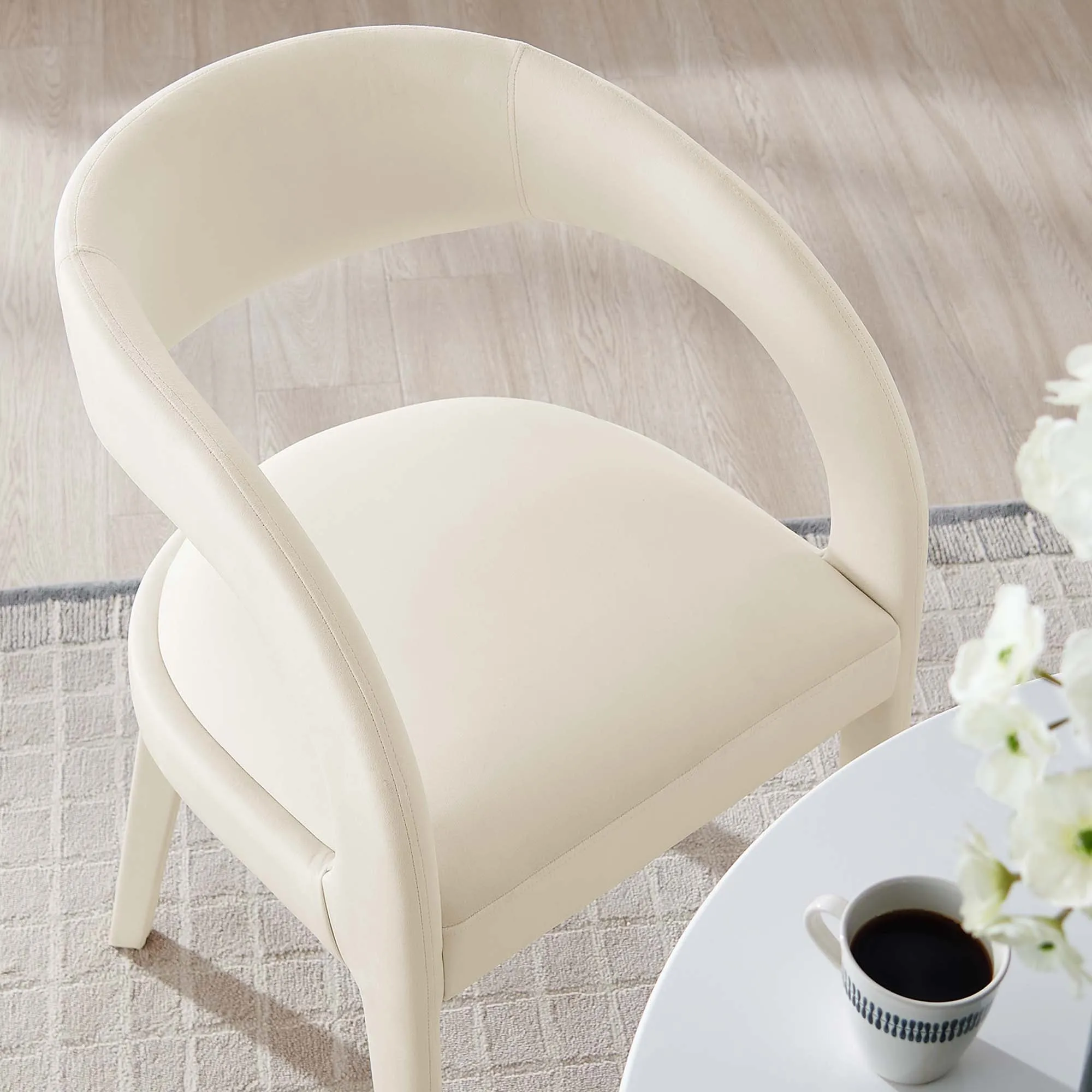 Pinnacle Performance Velvet Dining Chair Set of Two by Modway