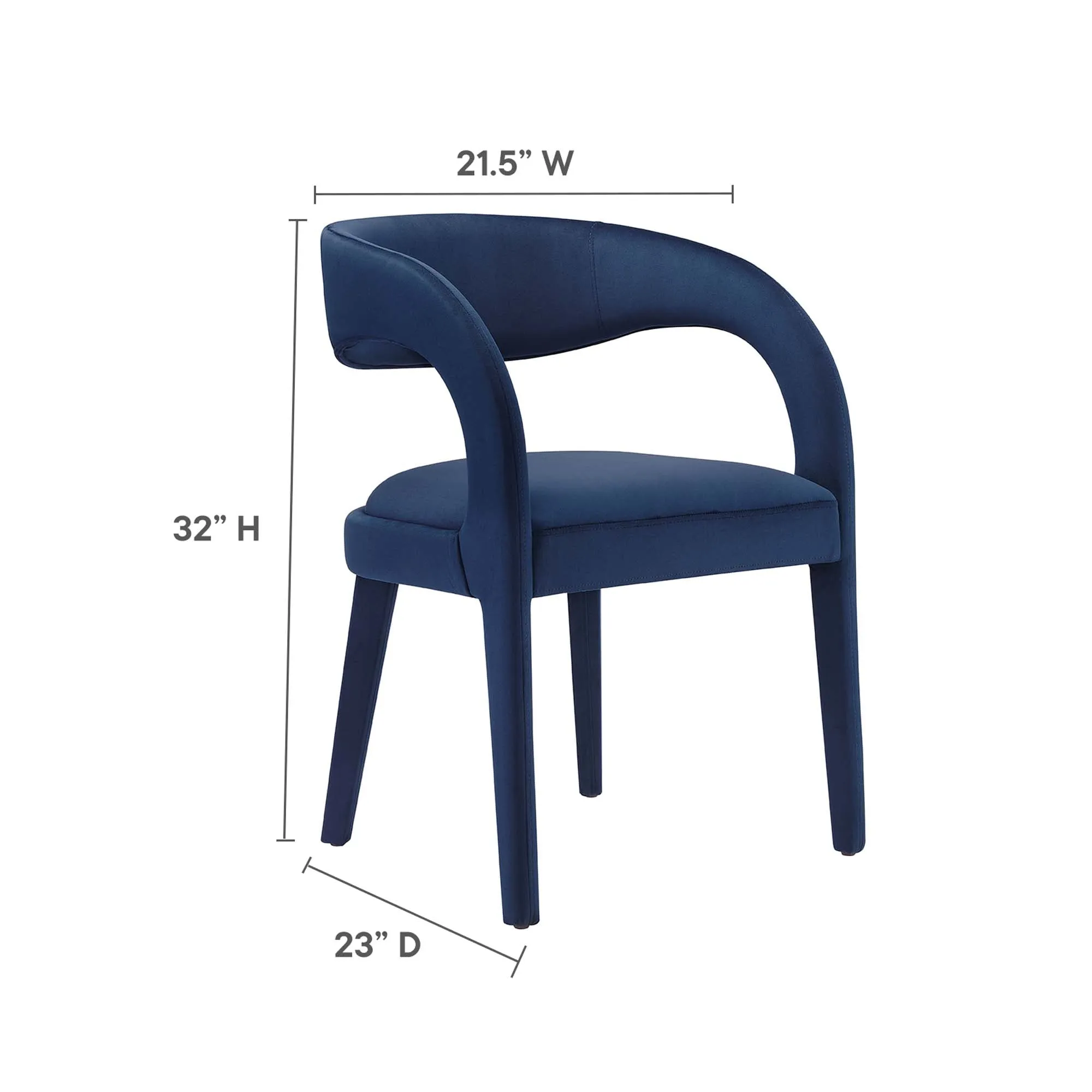 Pinnacle Performance Velvet Dining Chair Set of Two by Modway