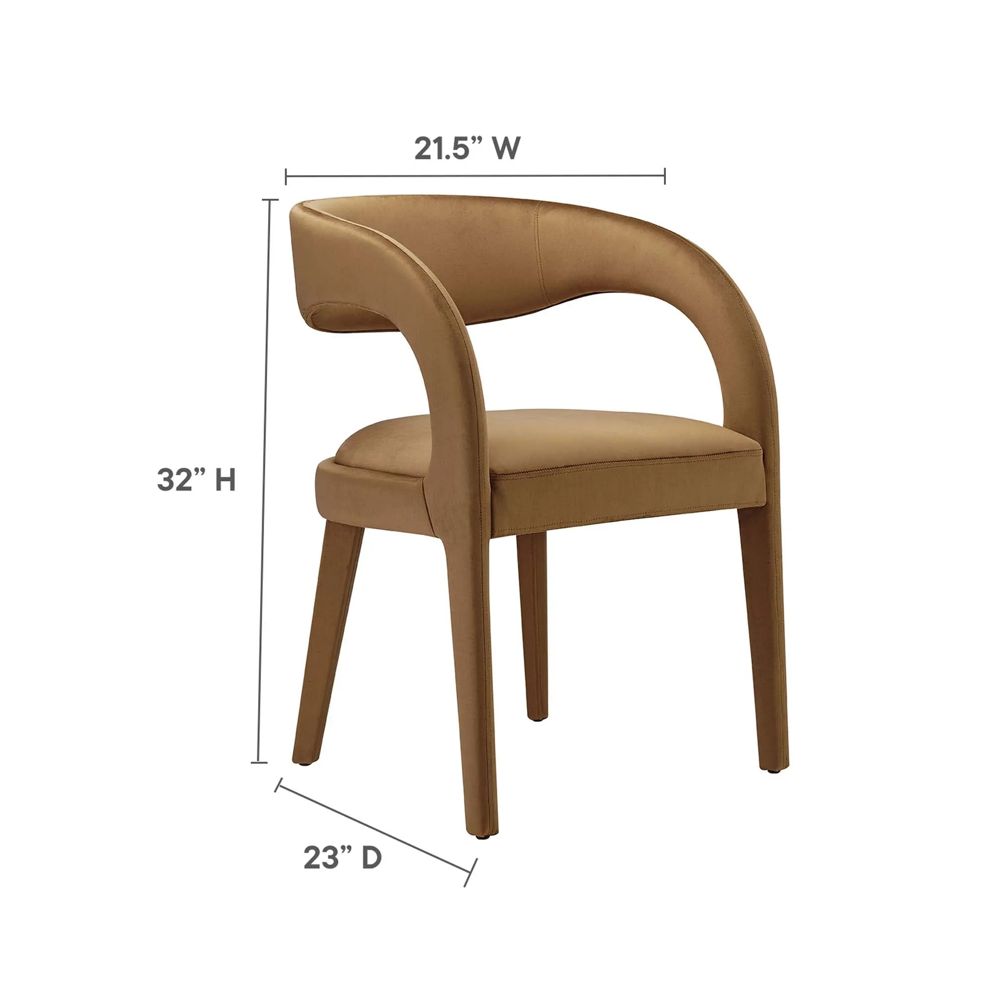 Pinnacle Performance Velvet Dining Chair Set of Two by Modway