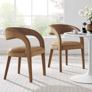 Pinnacle Performance Velvet Dining Chair Set of Two by Modway
