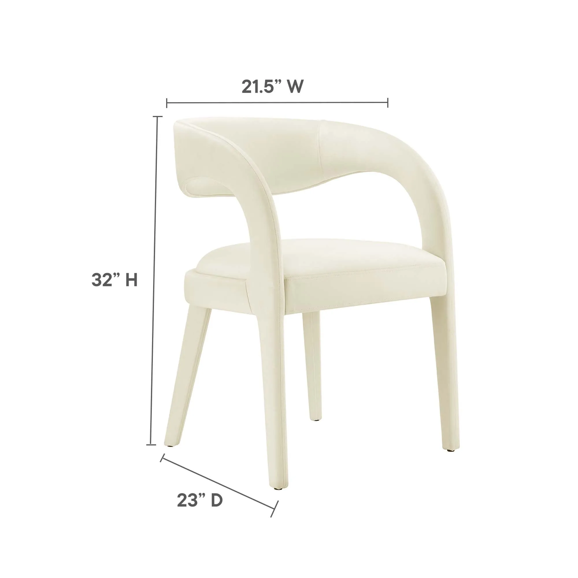 Pinnacle Performance Velvet Dining Chair Set of Two by Modway