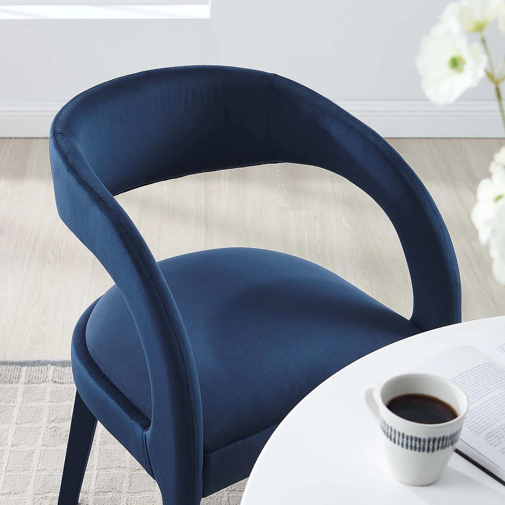 Pinnacle Performance Velvet Dining Chair Set of Two by Modway