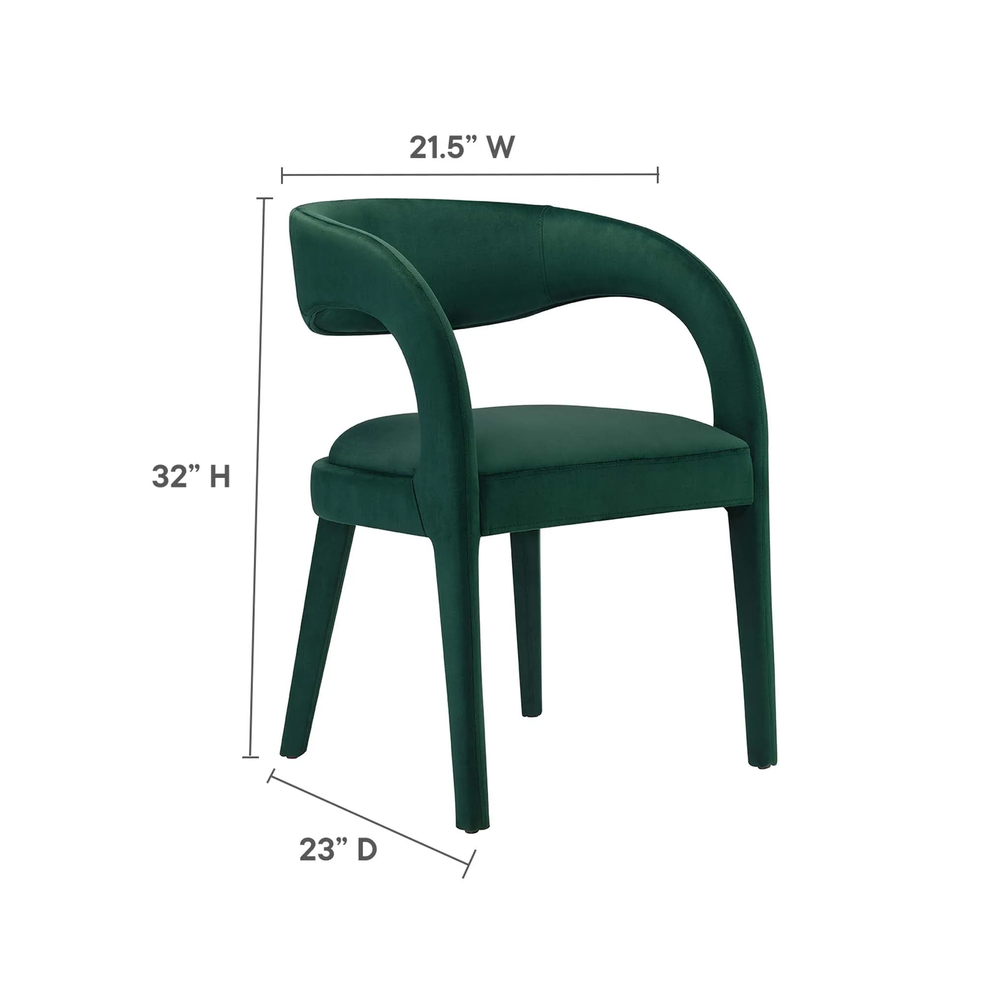 Pinnacle Performance Velvet Dining Chair Set of Two by Modway