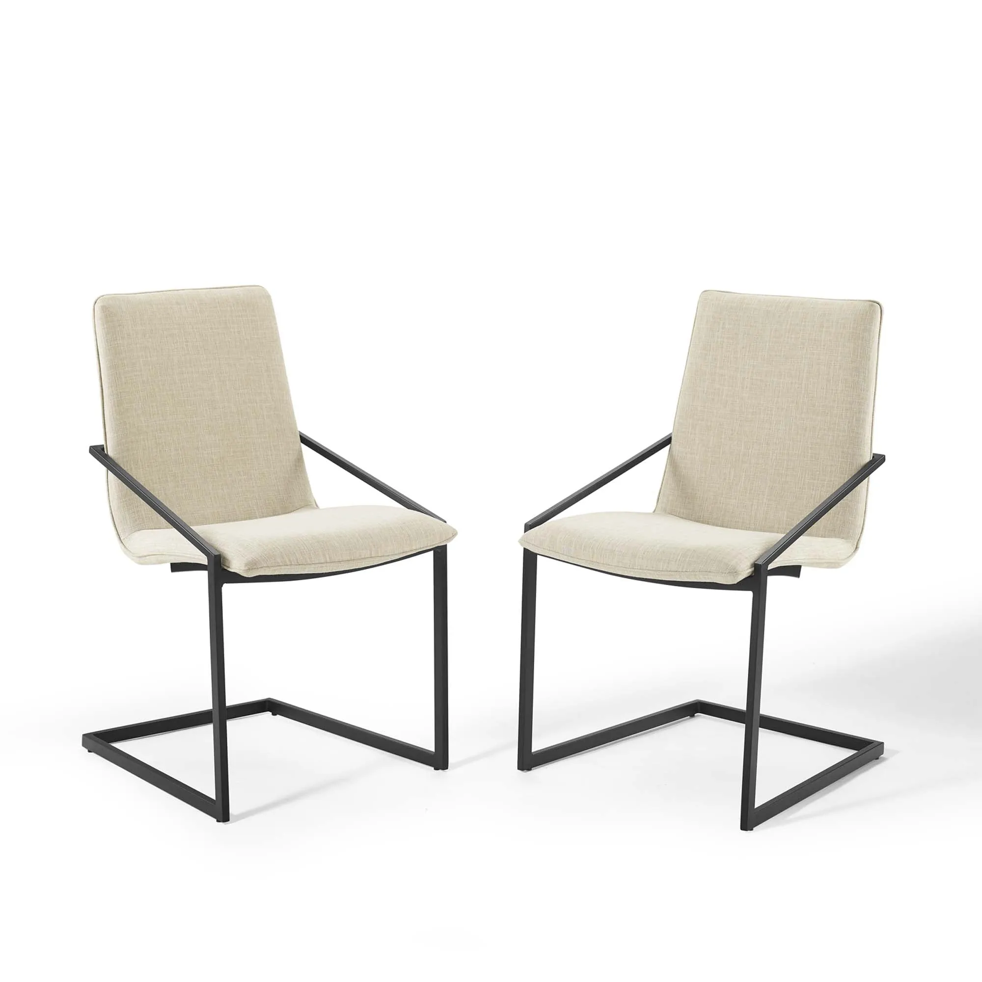 Pitch Dining Armchair Upholstered Fabric Set of 2 by Modway