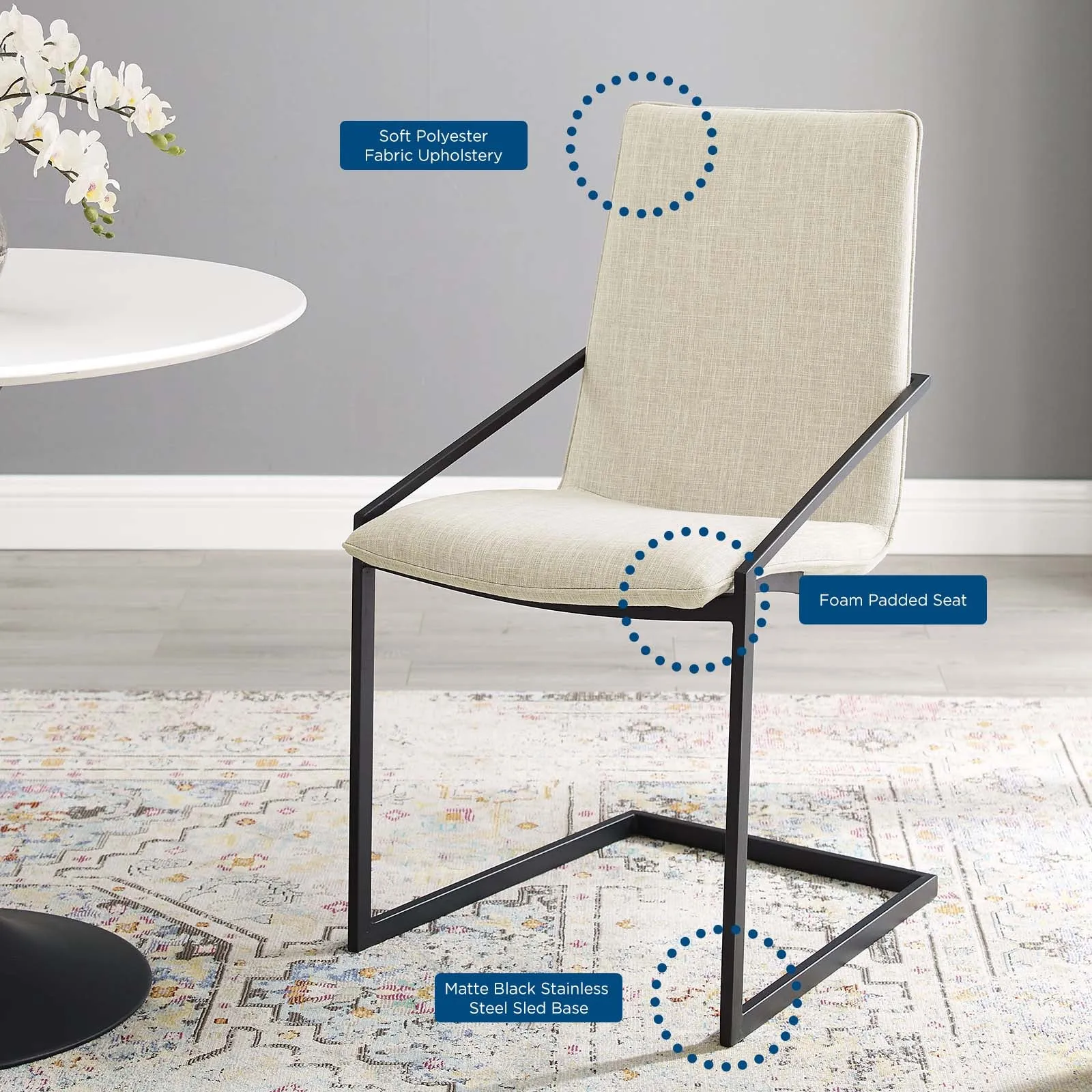 Pitch Upholstered Fabric Dining Armchair by Modway