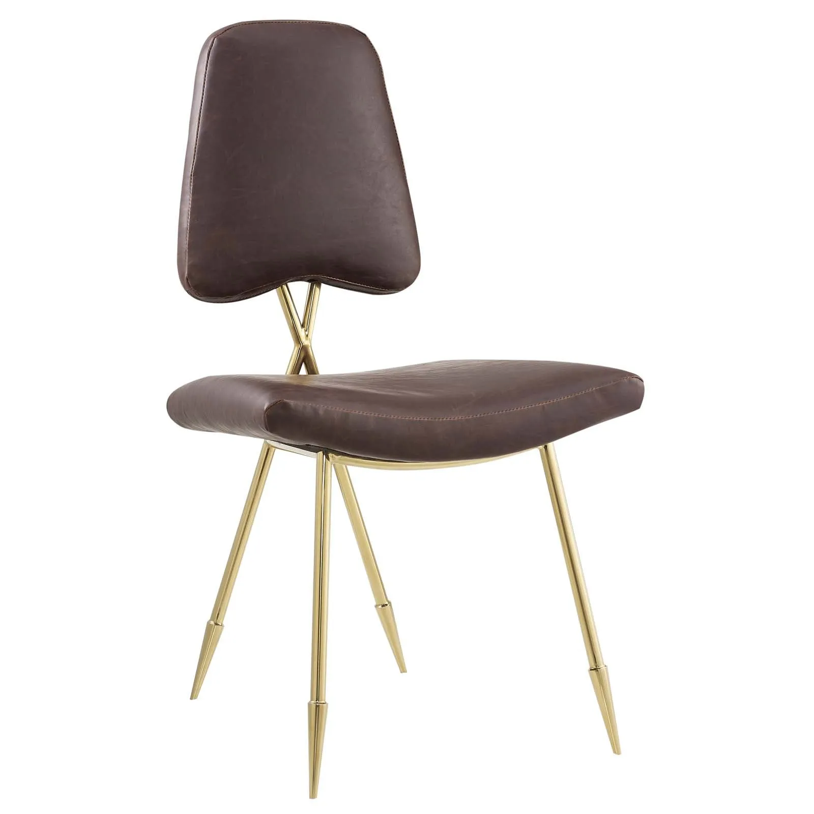 Ponder Antique Faux Leather Dining Side Chair by Modway