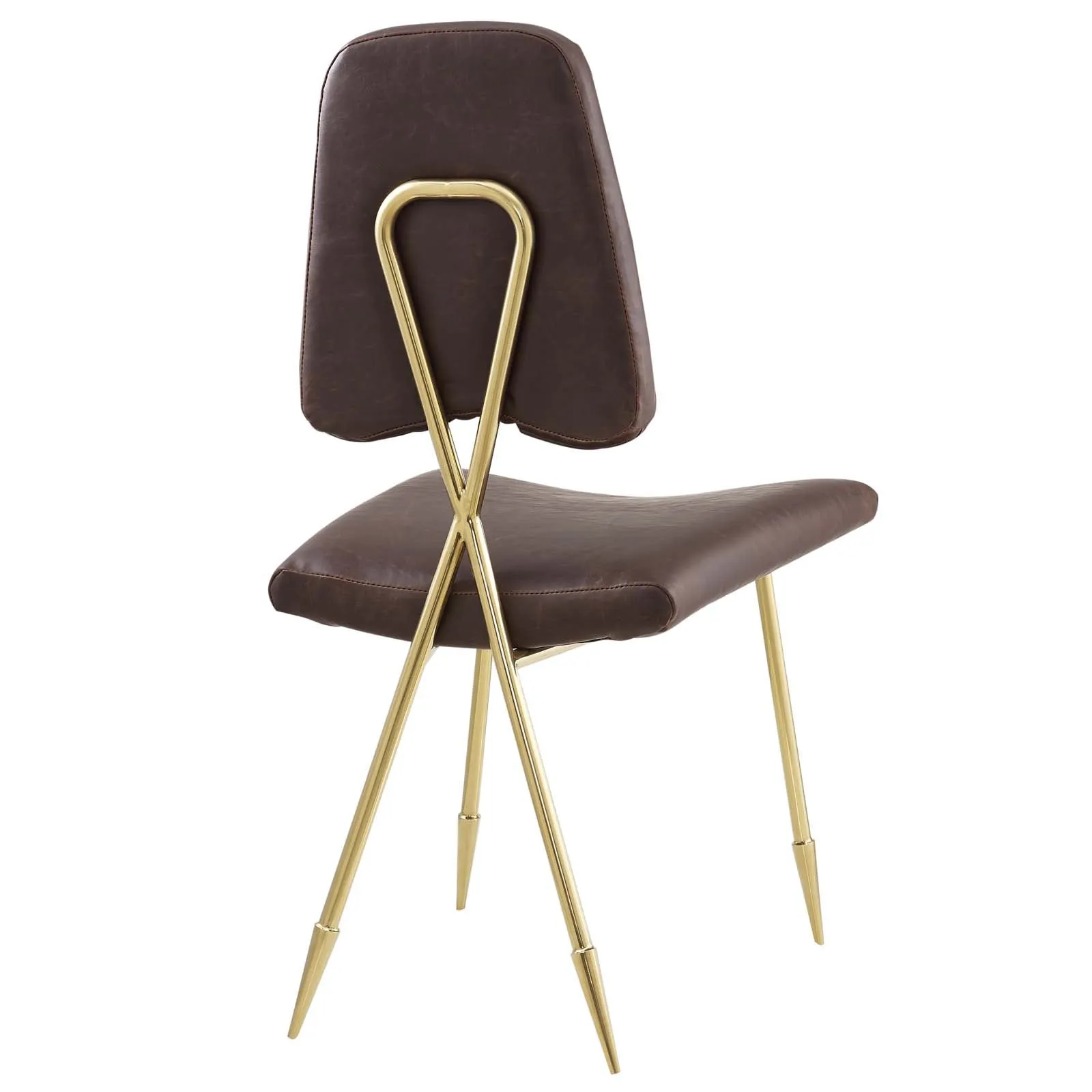 Ponder Antique Faux Leather Dining Side Chair by Modway