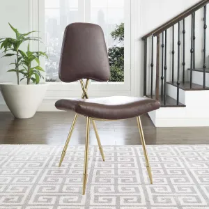 Ponder Antique Faux Leather Dining Side Chair by Modway