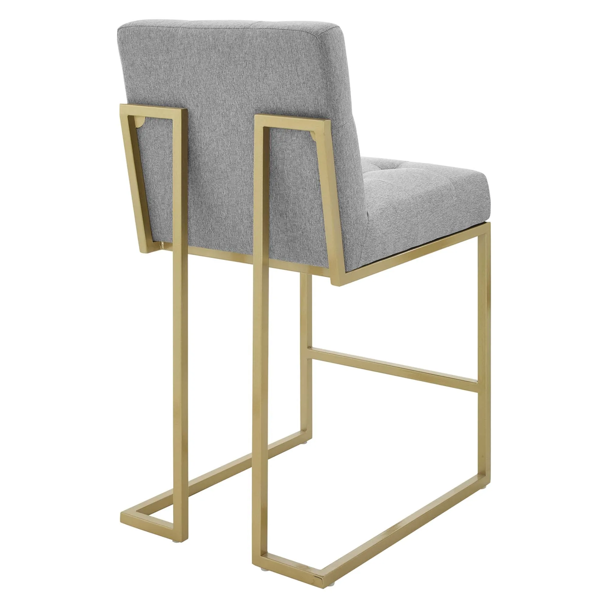 Privy Gold Stainless Steel Upholstered Fabric Counter Stool by Modway