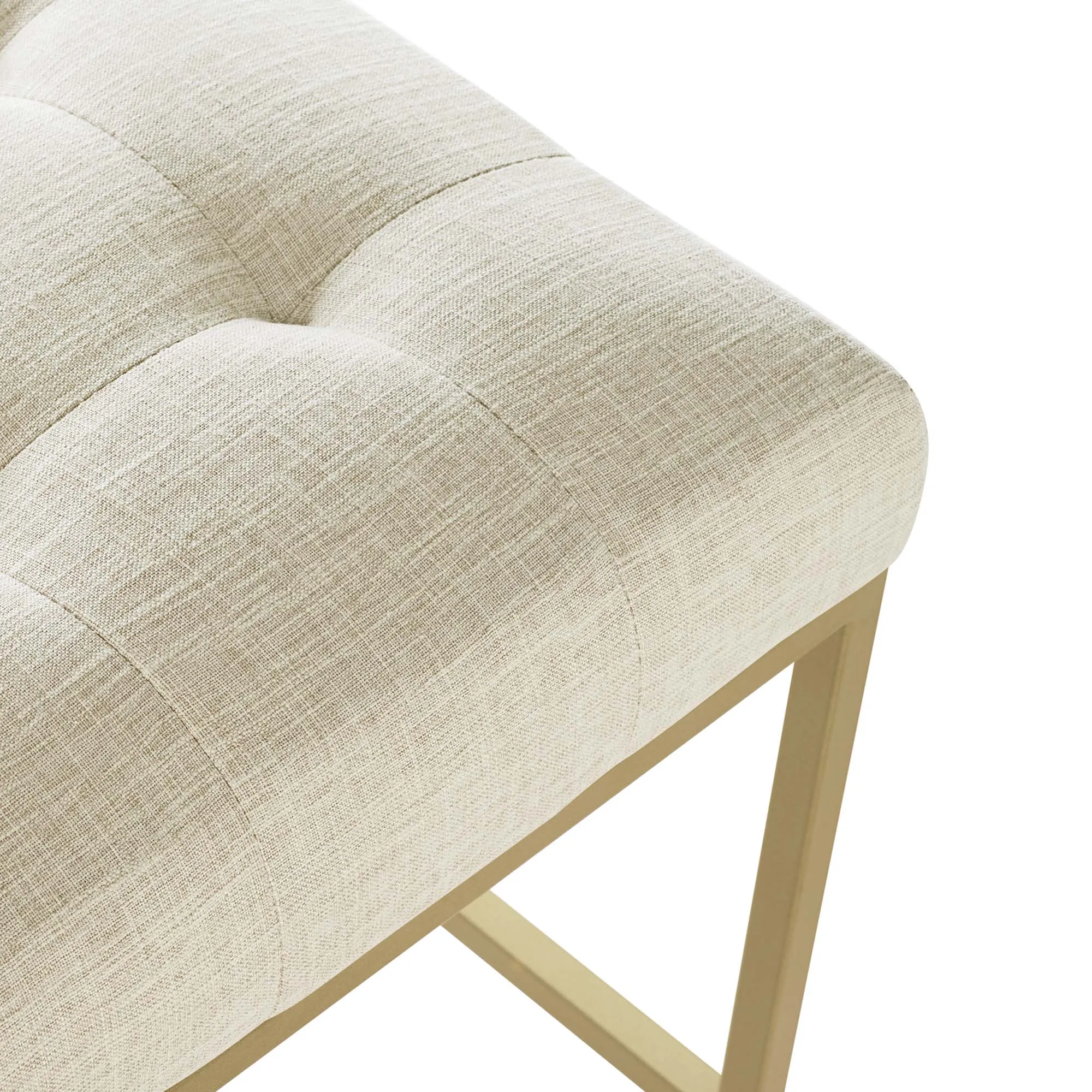 Privy Gold Stainless Steel Upholstered Fabric Counter Stool by Modway