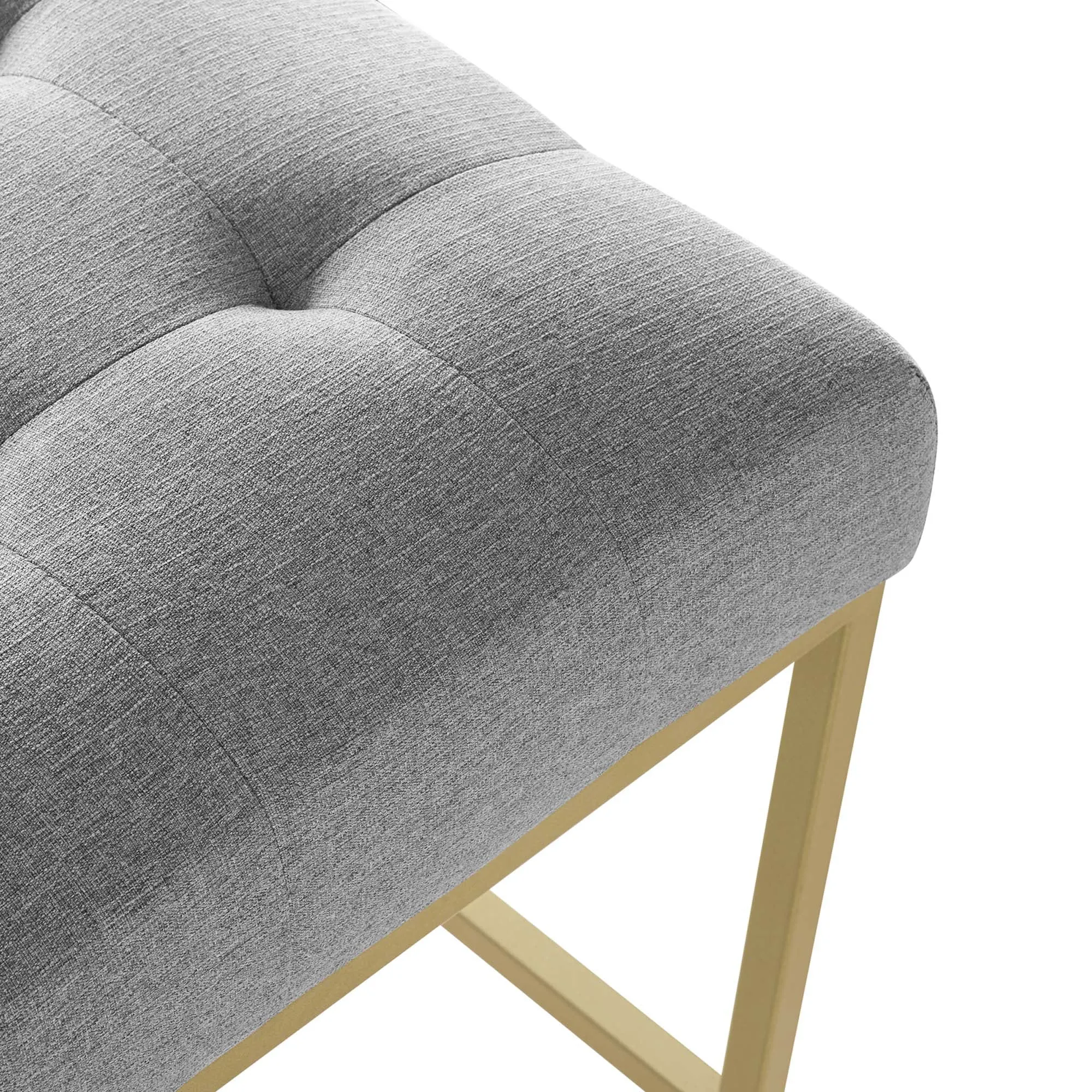 Privy Gold Stainless Steel Upholstered Fabric Counter Stool by Modway