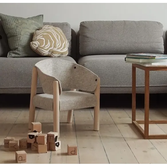 Saba Children's Chair in Beige Felt