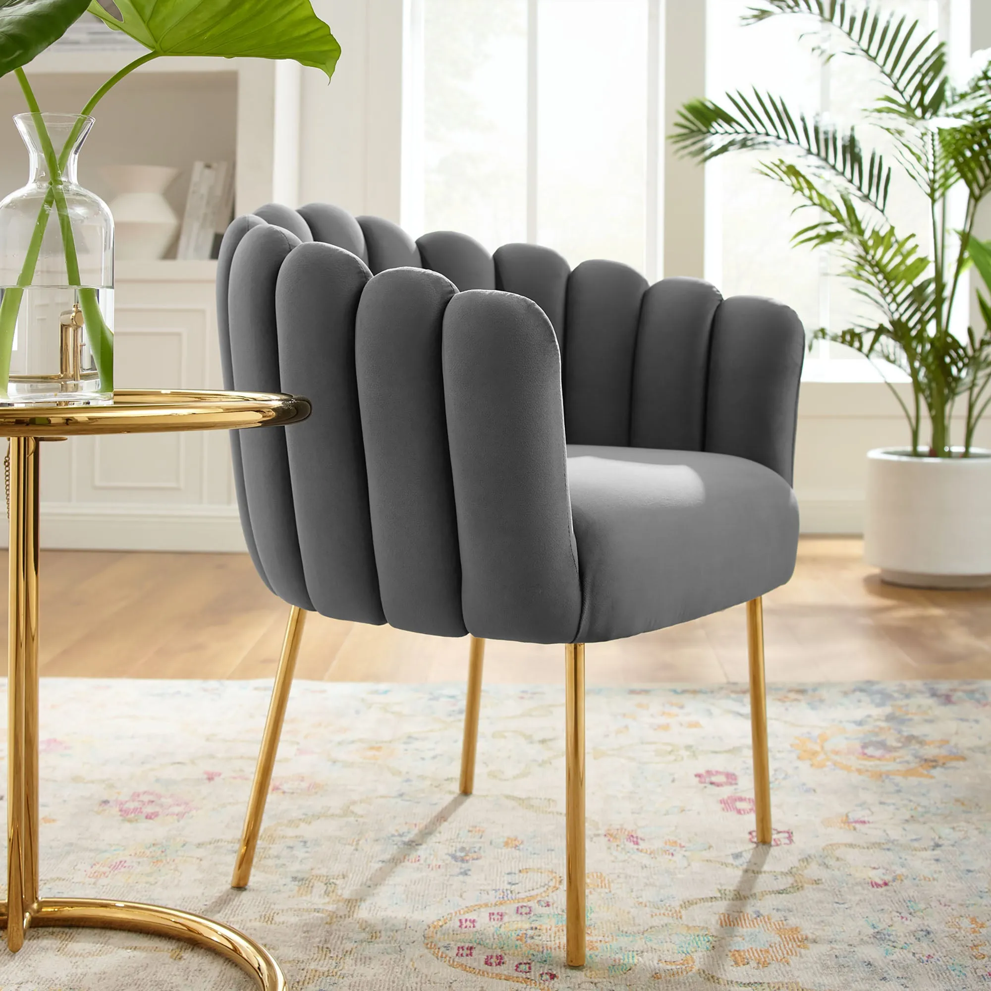 Sanna Channel Tufted Performance Velvet Armchair by Modway