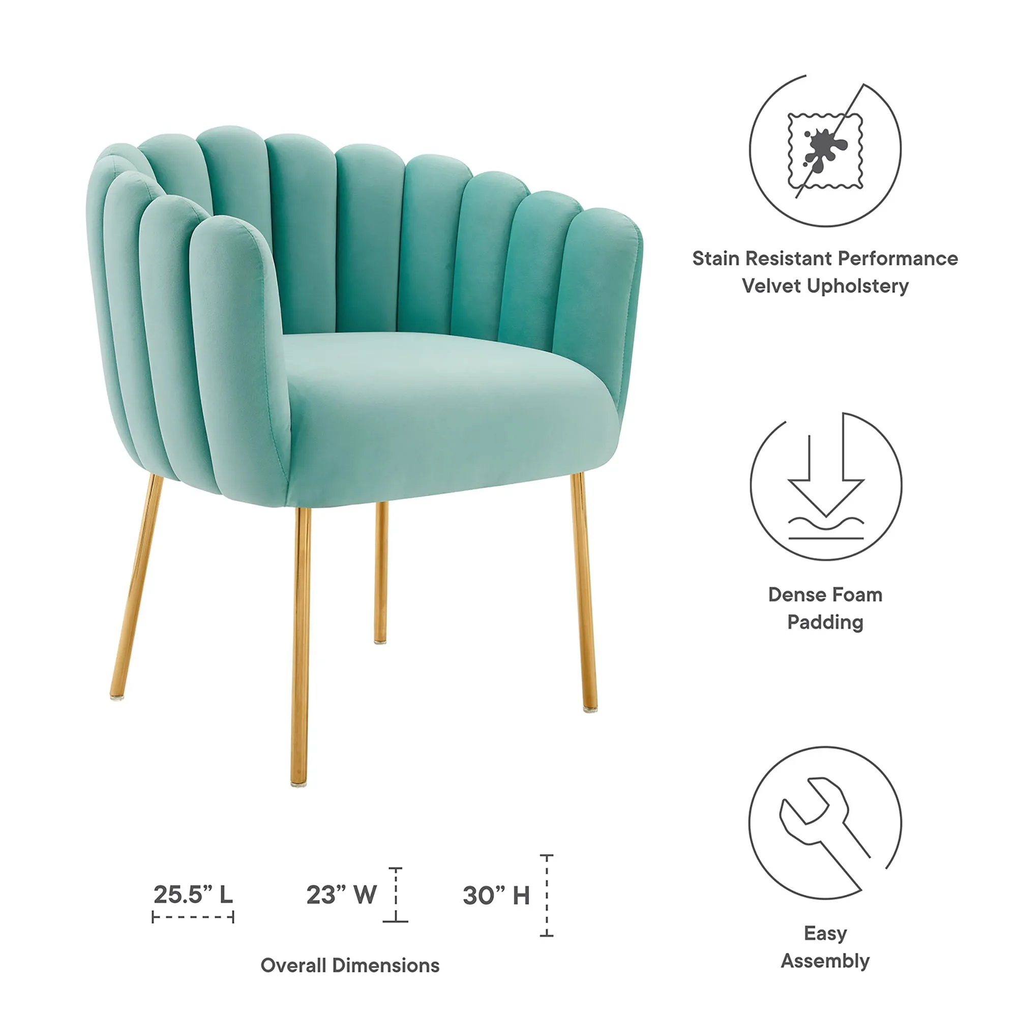 Sanna Channel Tufted Performance Velvet Armchair by Modway