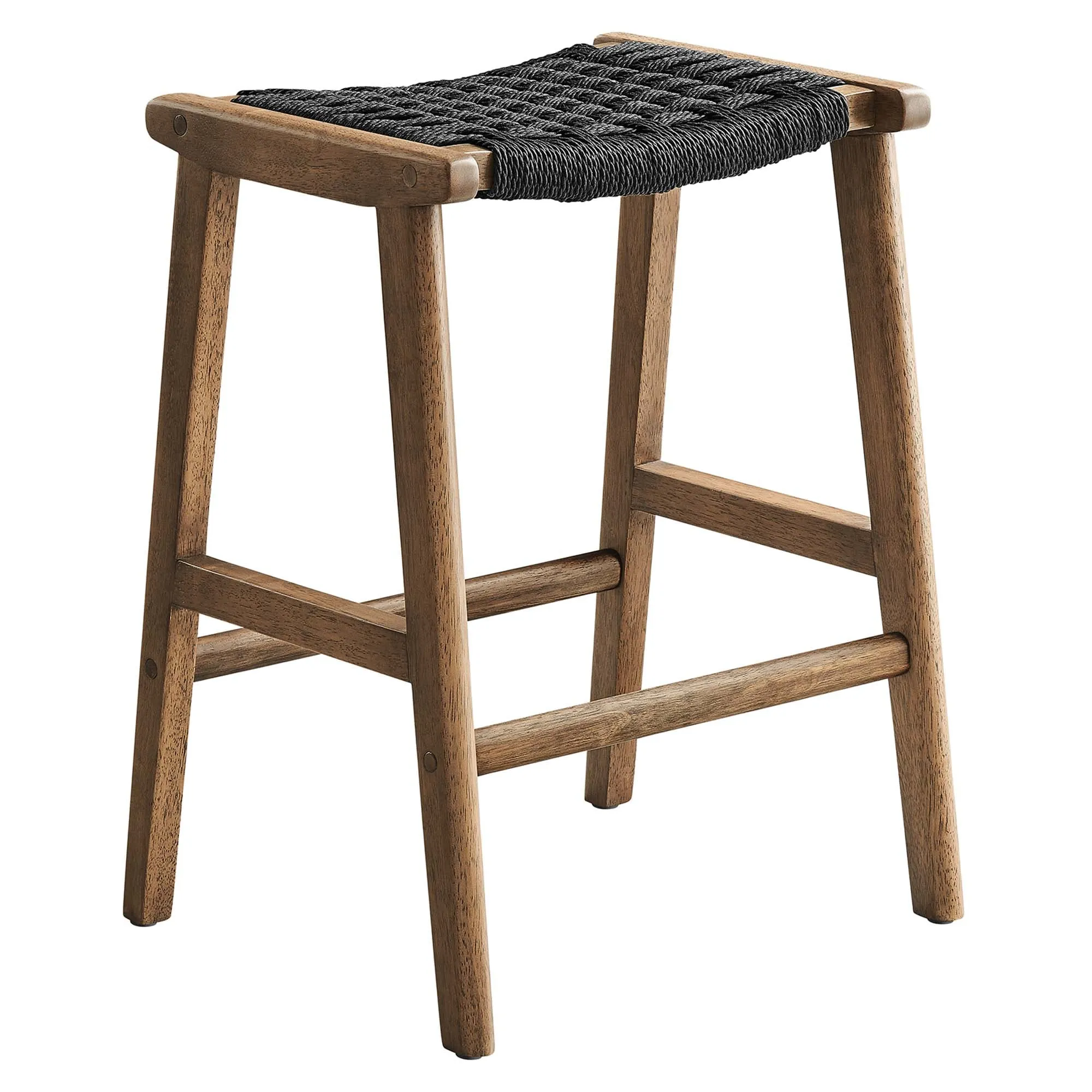 Saoirse Woven Rope Wood Counter Stool - Set of 2 by Modway