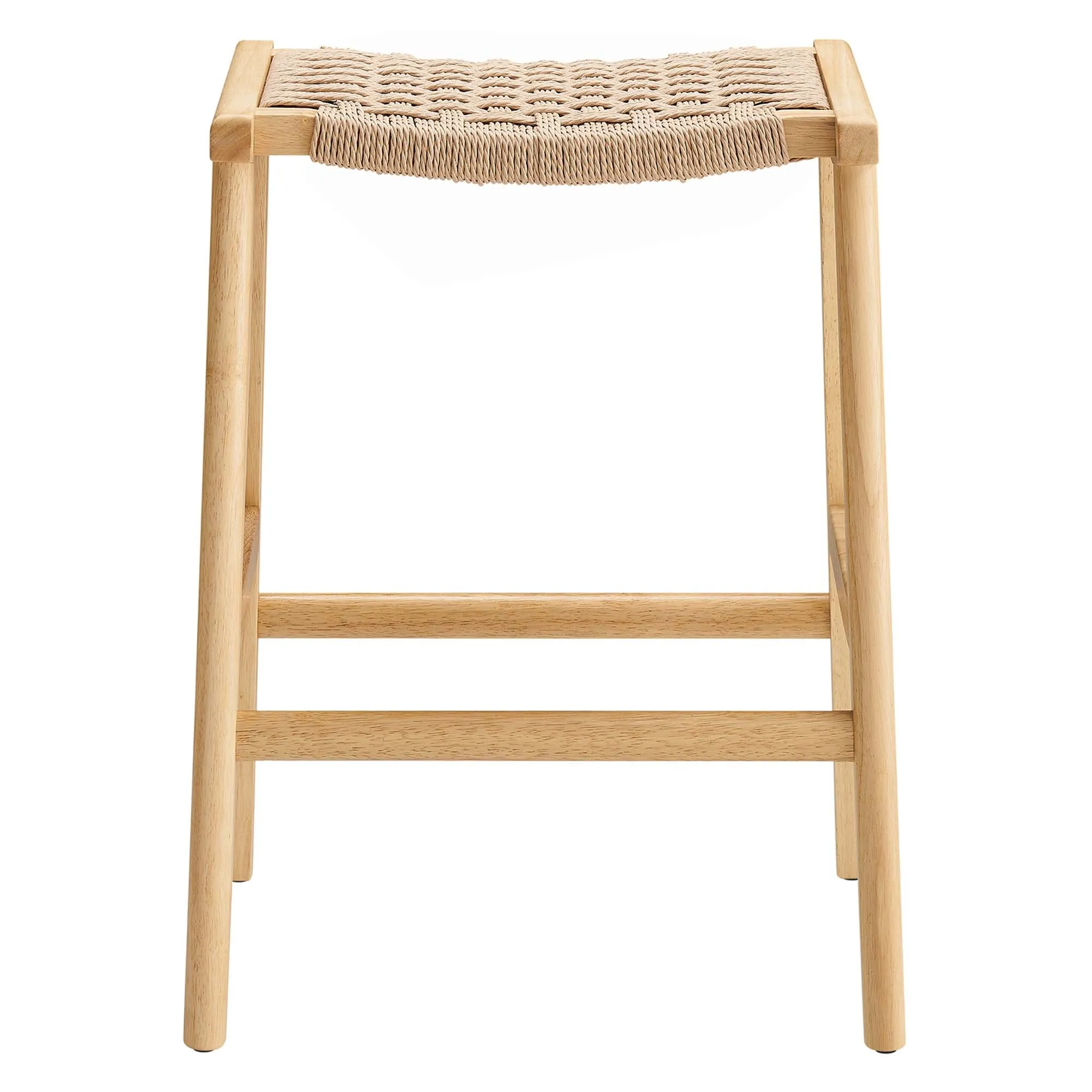 Saoirse Woven Rope Wood Counter Stool - Set of 2 by Modway