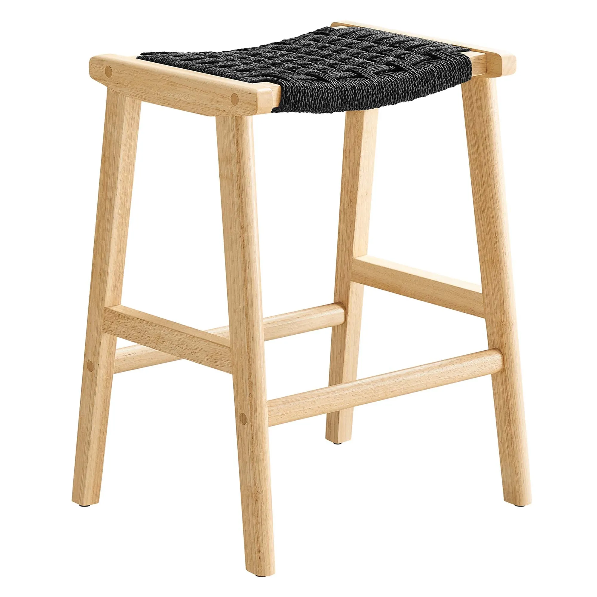 Saoirse Woven Rope Wood Counter Stool - Set of 2 by Modway