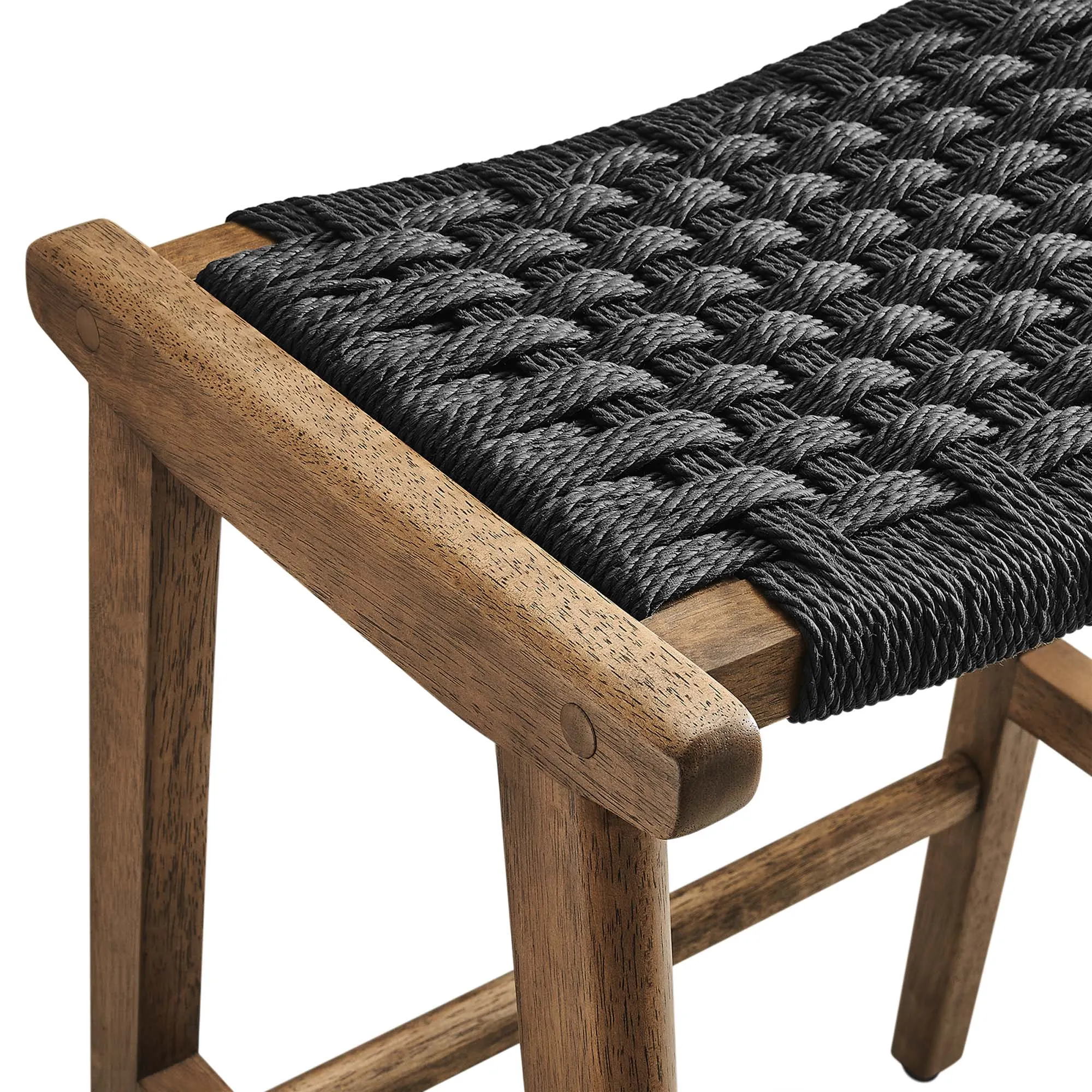 Saoirse Woven Rope Wood Counter Stool - Set of 2 by Modway
