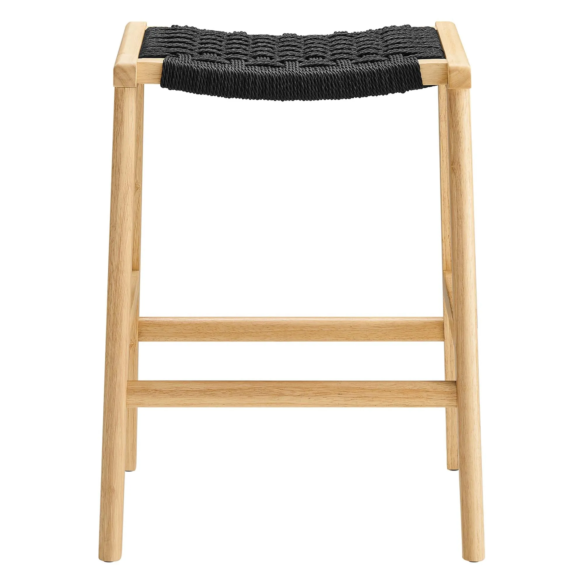 Saoirse Woven Rope Wood Counter Stool - Set of 2 by Modway