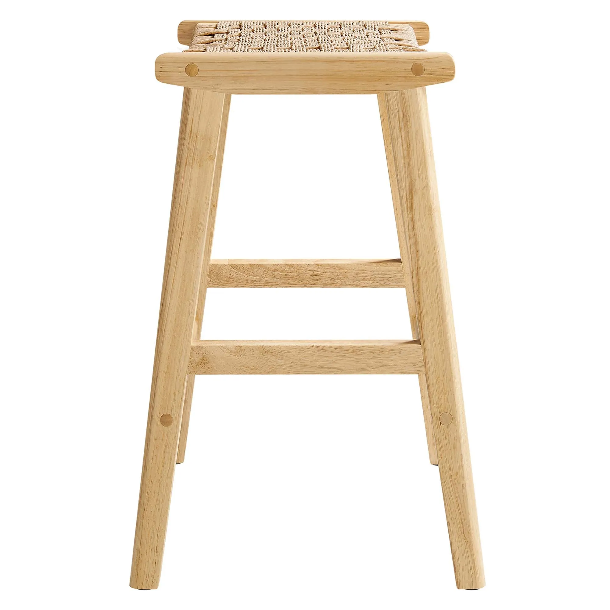 Saoirse Woven Rope Wood Counter Stool - Set of 2 by Modway