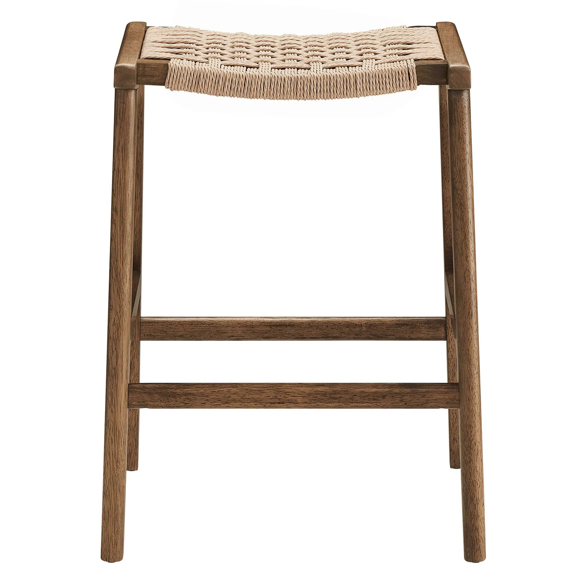 Saoirse Woven Rope Wood Counter Stool - Set of 2 by Modway