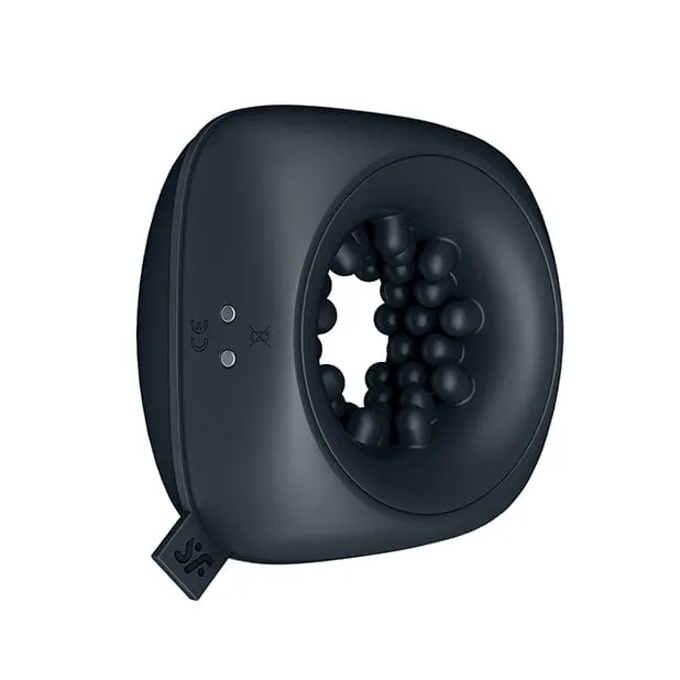 Satisfyer - Ring Stroker Pocket Size Vibrating Masturbator (Black)