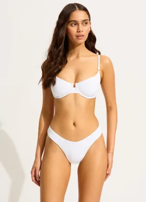 Sea Dive High Cut Rio Bikini Bottom - White