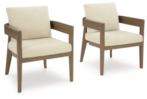 Serene Bay Dark Brown / White Arm Chair With Cushion