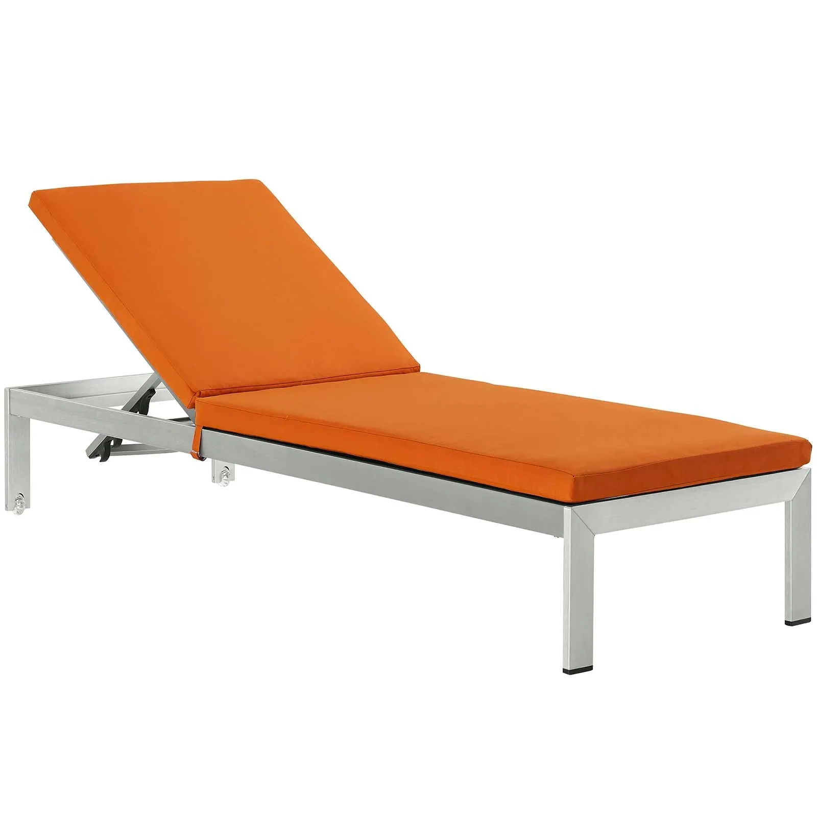 Shore Chaise with Cushions Outdoor Patio Aluminum Set of 2 by Modway