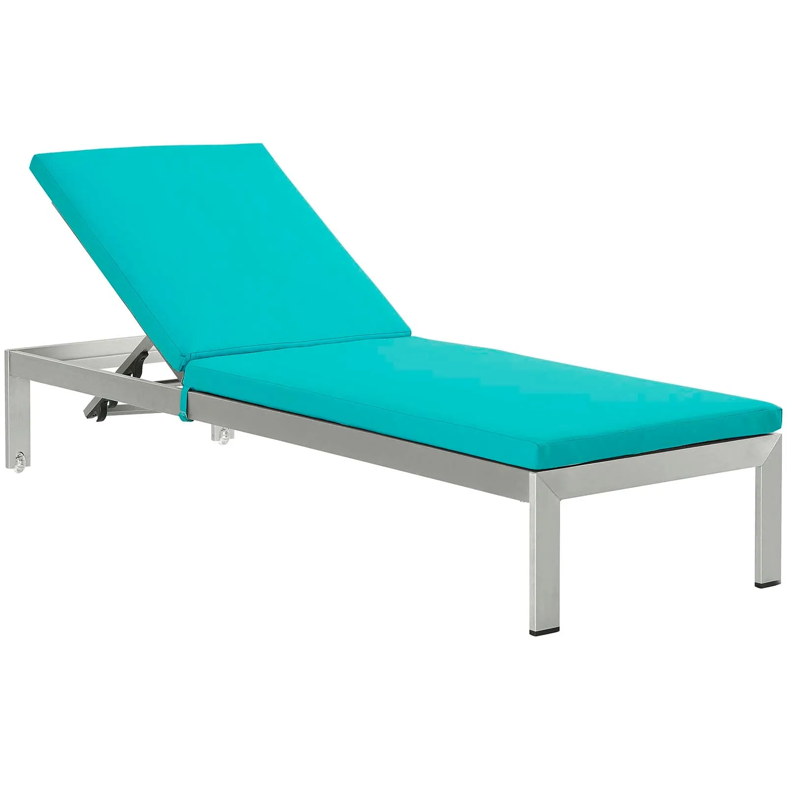 Shore Chaise with Cushions Outdoor Patio Aluminum Set of 2 by Modway