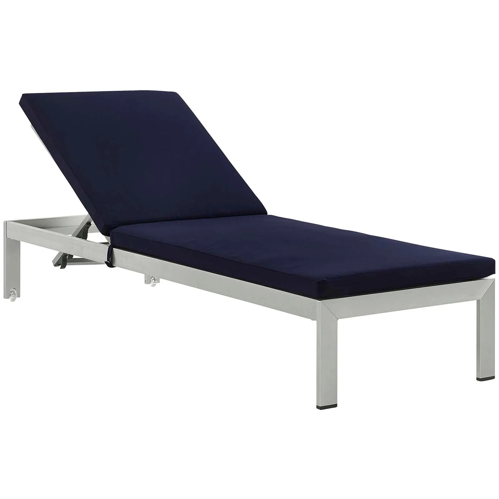 Shore Chaise with Cushions Outdoor Patio Aluminum Set of 2 by Modway