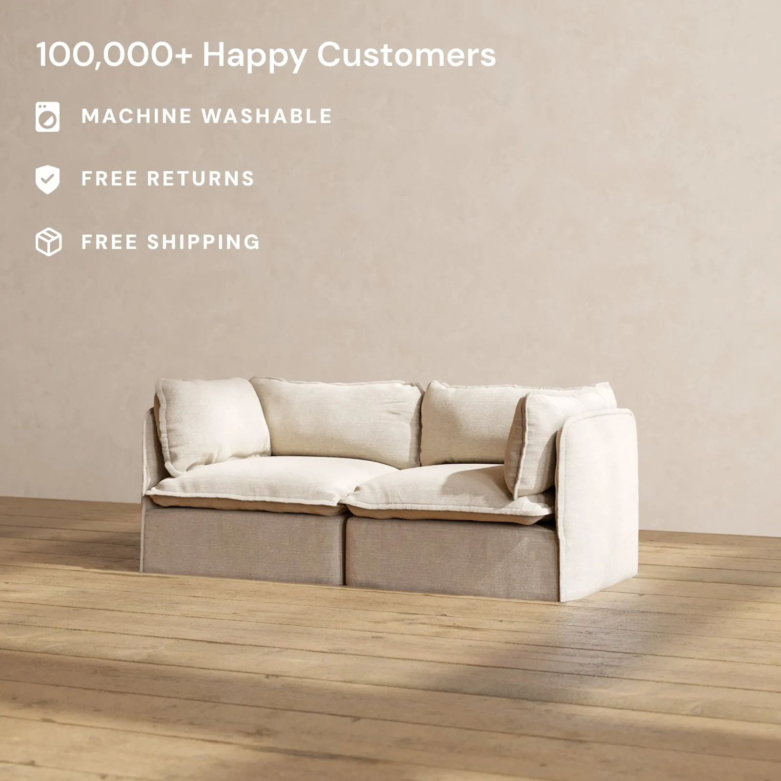 Slipcover Only - Modular Performance 2-Seater | Blended Weave in Oat
