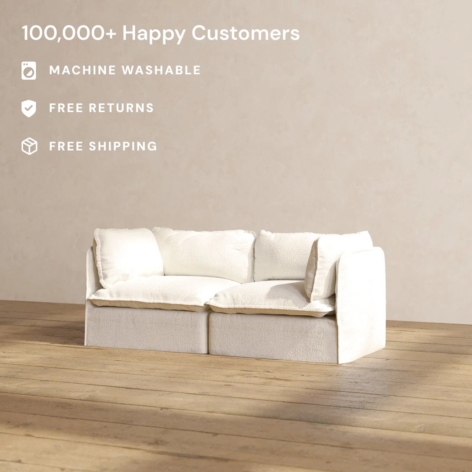 Slipcover Only - Modular Performance 2-Seater | Knit Boucle in Mousse