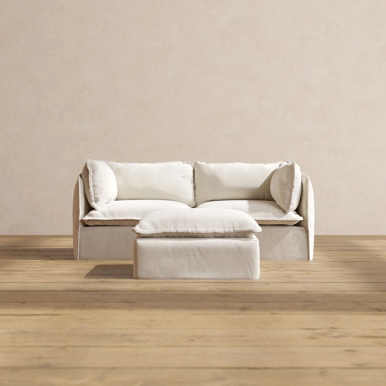 Slipcover Only - Modular Performance 2-Seater   Ottoman | Blended Weave in Flour