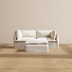 Slipcover Only - Modular Performance 2-Seater   Ottoman | Blended Weave in Flour